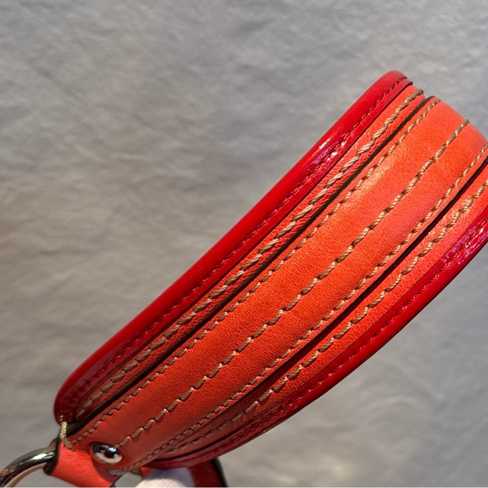 Vintage Coach Large Raffia Hobo Straw/Leather Bag with Coral Trim - Picture 15 of 16